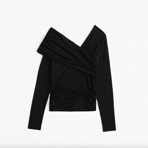 Abercrombie & Fitch | Long-Sleeve Off-The-Shoulder Draped Wrap Top | Never worn!